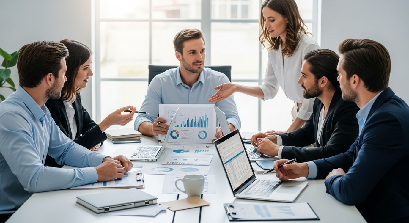 Connecticut small business owners reviewing financing options at a conference table