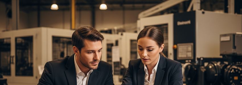 Business owner reviewing equipment financing options with advisor