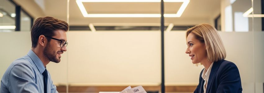 Small business owner reviewing financing options at a modern office in Cary, North Carolina
