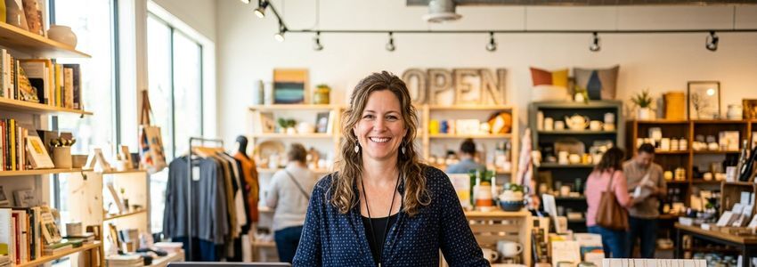 Small business owner in Raleigh retail store