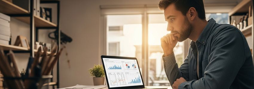 Small business owner reviewing loan documents