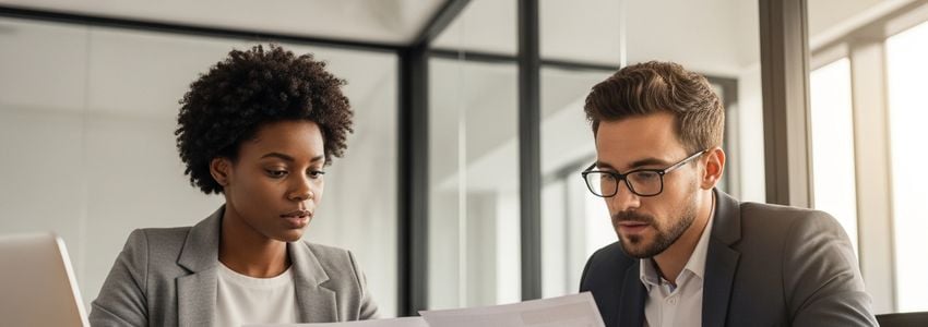 Two business owners comparing US bank business loan options with Crestmont Capital financing alternatives