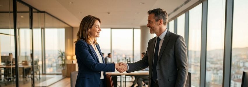 Small business owner reviewing a vendor contract and financing options at a desk