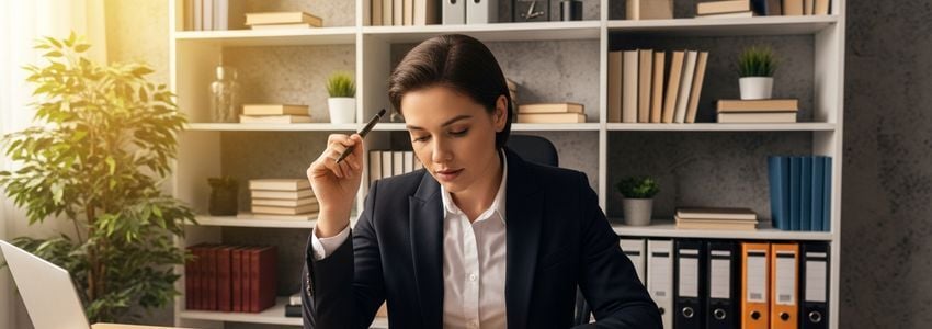 Business owner reviewing financing documents for Wayfair seller loans at a professional office desk
