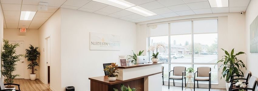 Professional medical weight loss clinic consultation room showing healthcare equipment and patient consultation space