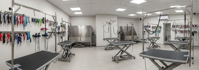 Modern pet store grooming and supply facility