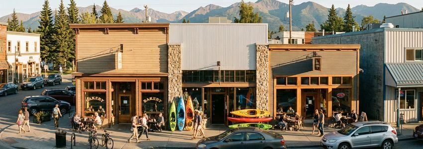 Small business street scene in Alaska