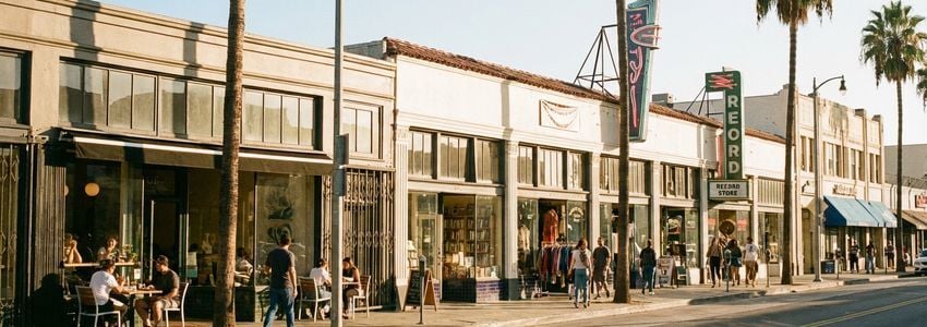 Small business street scene in California