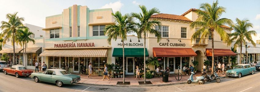 Small business street scene in Florida