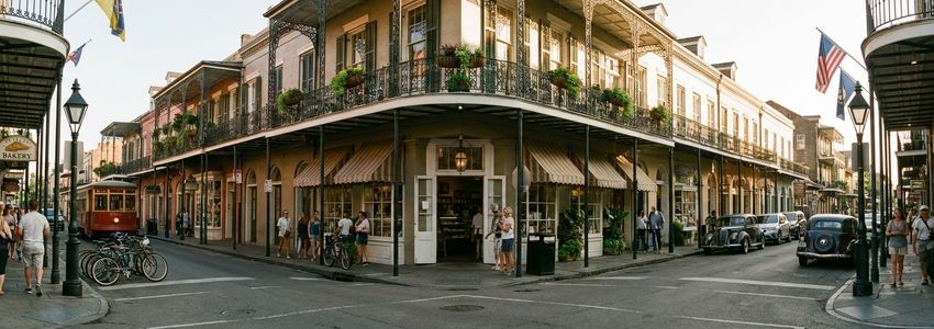 Small business street scene in Louisiana